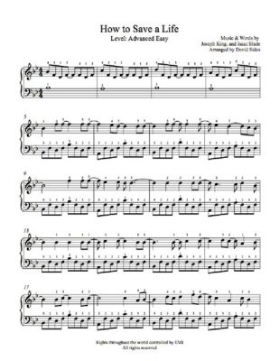 how to save a life piano sheet music how can music therapy be used to improve mental health